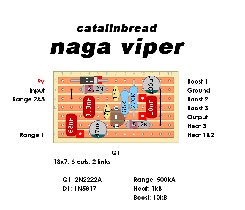 自作Catalinbread Naga Viper/9〜18V対応